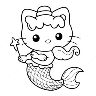 Hello Kitty Sirena Páginas Para Colorear