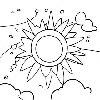 Pagina Para Colorear Del Cielo Azul Soleado 97621 36593