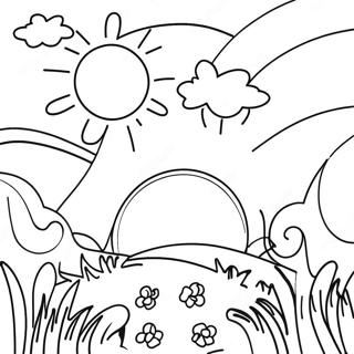 Pagina Para Colorear Del Cielo Azul Soleado 97621 36594