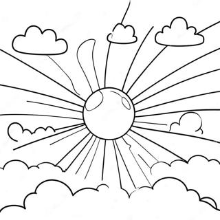 Pagina Para Colorear Del Cielo Azul Soleado 97621 36595