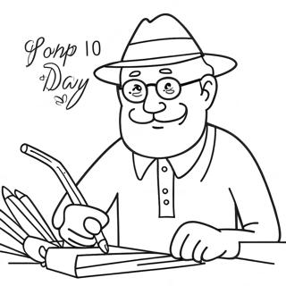 Pagina Para Colorear Creativa Del Dia Del Padre Para Abuelo 97803-36784