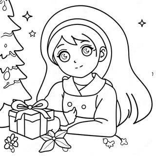 Anime Navidad Páginas Para Colorear