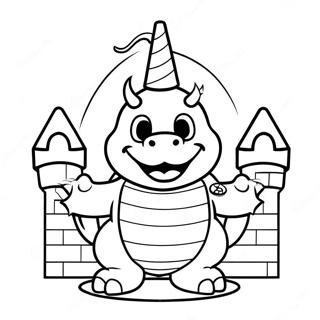 Pagina Para Colorear De Bowser Jr En Un Castillo Colorido 98086-36997