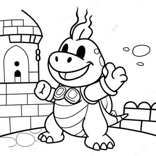 Pagina Para Colorear De Bowser Jr En Un Castillo Colorido 98086-36998