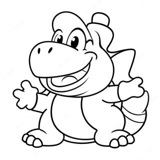 Pagina Para Colorear De Bowser Jr Con Una Sonrisa Traviesa 98087-37001