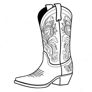 Pagina Para Colorear De Bota De Vaquero Elegante 98573-37377