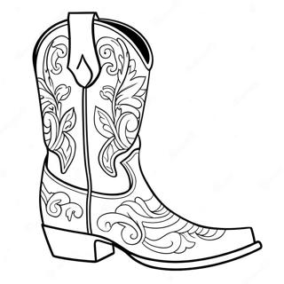 Pagina Para Colorear De Bota De Vaquero Elegante 98573 37380