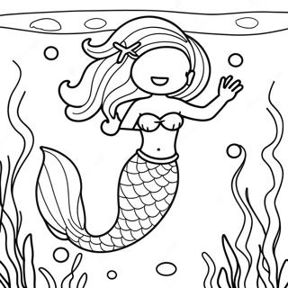 Sirena Hermosa Y Realista Páginas Para Colorear