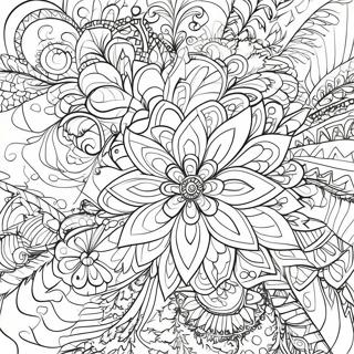 Pagina Para Colorear De Diseno Colorido De Caleidoscopio 98805-37564