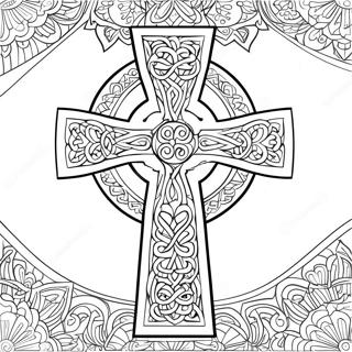 Pagina Para Colorear De Una Elegante Cruz Celta 98985-37712