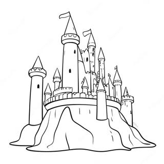 Pagina Para Colorear De Castillo De Arena Alto Con Torretas 99087-37791