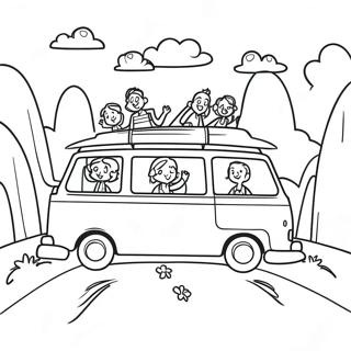 Pagina Para Colorear De Un Divertido Viaje Familiar Por Carretera 99471 38078